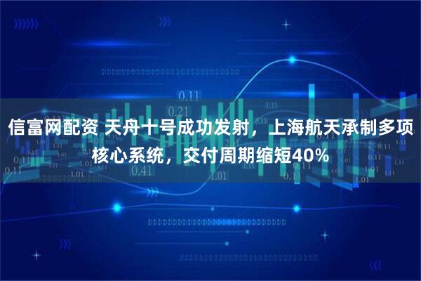 信富网配资 天舟十号成功发射，上海航天承制多项核心系统，交付周期缩短40%